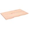 vidaXL Ba&eth;herbergisbor&eth;plata 80x50x2 cm &Oacute;me&eth;h&ouml;ndla&eth;ur Gegnheill Vi&eth;ur