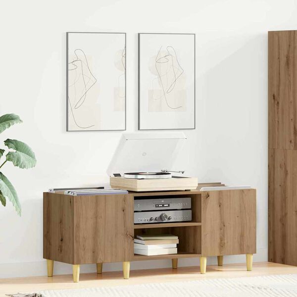 vidaXL Pl&ouml;tusk&aacute;pur Artisan Eik 121 x 38 x 48 cm Samsettur vi&eth;ur