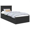 vidaXL Ramsv&iacute;k me&eth; h&ouml;fu&eth;gafl Svartur 75 x 190 cm Samsettur vi&eth;ur