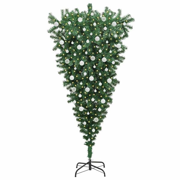 vidaXL V&ouml;ndulaga gervij&oacute;la me&eth; k&uacute;lusetti me&eth; 300 LED Gr&aelig;nn 210 cm PVC