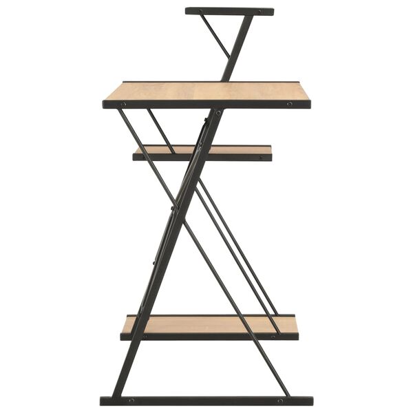 vidaXL Skrifborð með Hillu Svart og Eik 116x50x93 cm