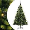 vidaXL Listilega Samanbrj&oacute;ta J&oacute;latr&eacute; 150 LED lj&oacute;s Gr&aelig;nn 150 cm