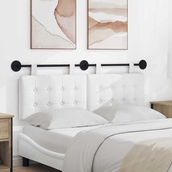 vidaXL Hengisk&aacute;li Vegghengt Hv&iacute;t 130 x 55 x 5 cm d&uacute;kur