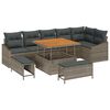 vidaXL Gar&eth;s&oacute;fa sett me&eth; p&uacute;&eth;i 9 pcs Gr&aacute;r p&oacute;l&yacute;rattan