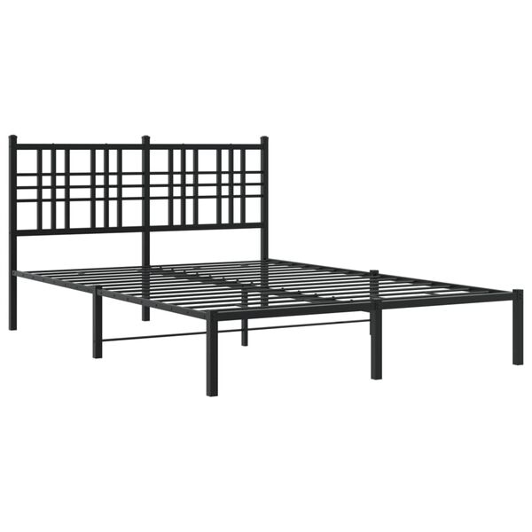 vidaXL R&uacute;mgrind &uacute;r M&aacute;lmi &aacute;n D&yacute;nu me&eth; H&ouml;f&eth;agafli Sv&ouml;rt 140x190 cm