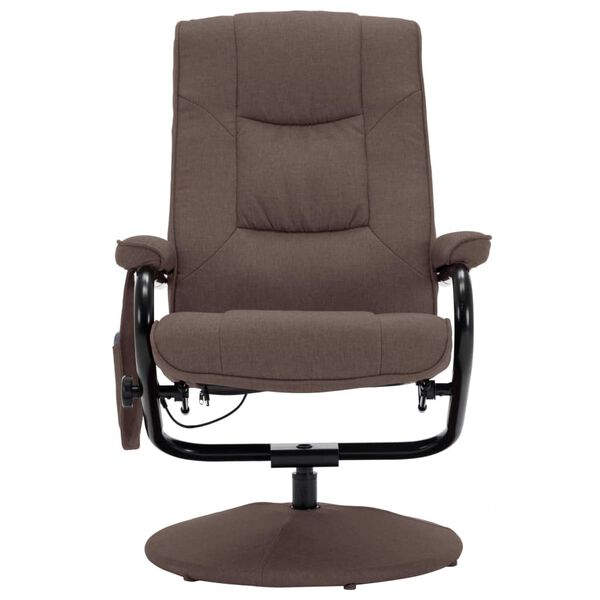 249317 vidaXL Massage Recliner with Footrest Brown Fabric