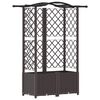 vidaXL H&aelig;kka&eth; be&eth; me&eth; trellis og &thorn;aki Br&uacute;nn 122 x 40 x 141 cm PP