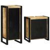 vidaXL Ba&eth;herbergismublasett me&eth; hillu 2 pcs Br&uacute;nn Hrein Mango Vi&eth;ur