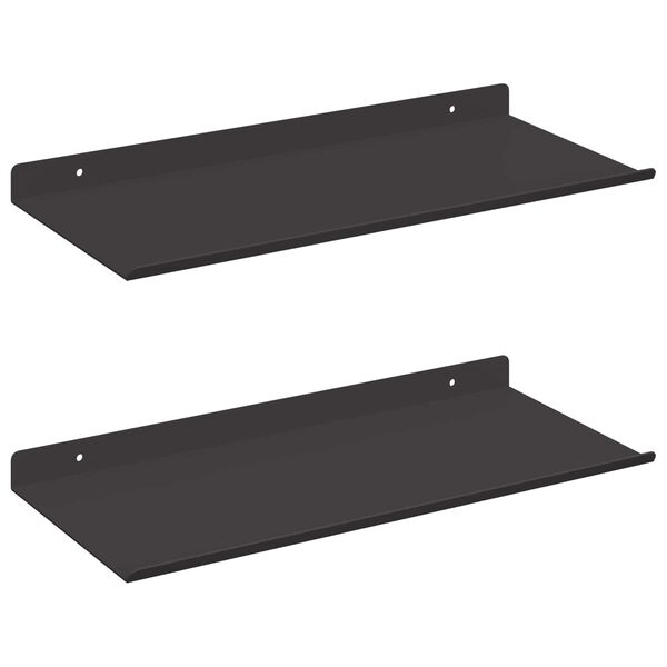 vidaXL Vegghylla me&eth; hillu Vegghengt 2 pcs Svartur 40 x 17,5 x 2,5 cm