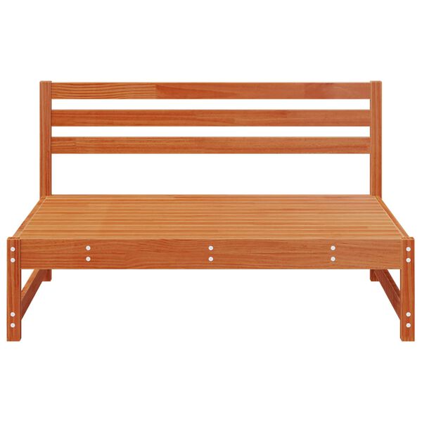 vidaXL Gar&eth;asofa Mi&eth;ja Mass&iacute;ft furuvi&eth; VaxBr&uacute;nn 120 x 84 x 70 cm