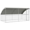 vidaXL Hundask&aacute;li me&eth; geymslu 2 pcs Silfur 4 x 2 x 2 m Sinkh&uacute;&eth;a&eth; st&aacute;l