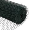 vidaXL Gir&eth;ingarp&oacute;stur Gr&aelig;nn 25 x 1,6 m (25 mm mesh) St&aacute;l og PVC