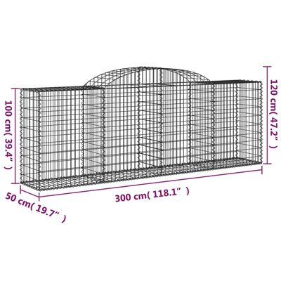 vidaXL Bogadregnir Grjótkassar 13 stk. 300x50x100/120cm Sinkhúðað Járn