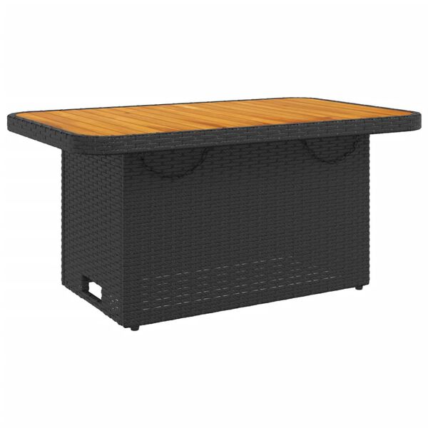 vidaXL 2 stykki gar&eth;bor&eth;stofusett me&eth; p&uacute;&eth;um Black Poly Rattan
