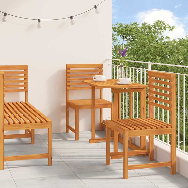 vidaXL Garð Bistro Set 5 pcs Brúnn Gegnheill akasíuviður
