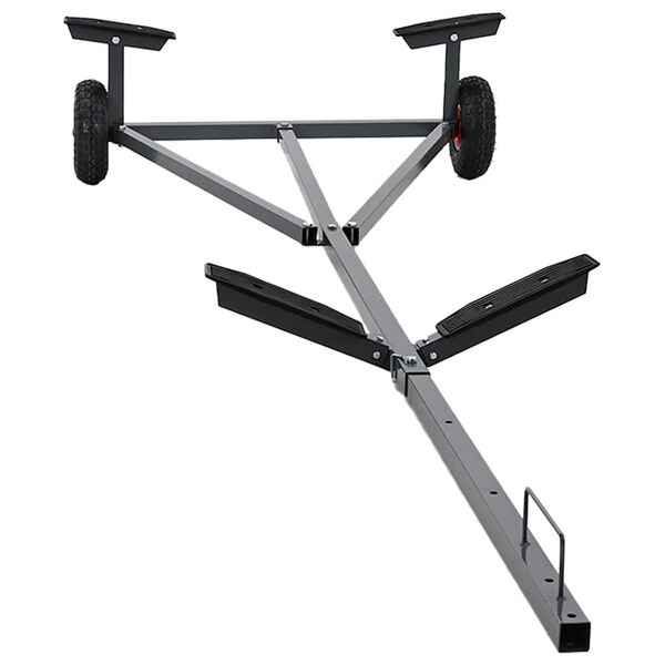 vidaXL B&aacute;ttrailer Silfur 302 x 107 x 42 cm St&aacute;l