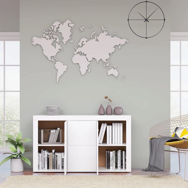 vidaXL Skenkur Háglanssandi Hvítur 120x36x69 cm Samsettur Viður