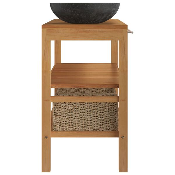 vidaXL Ba&eth;herbergissnyrtisk&aacute;pur me&eth; Marmaravaski Gegnheill Tekkvi&eth;ur