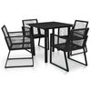 vidaXL 5 Parta &Uacute;tibor&eth;stofusett PVC Rattan Svart