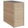 vidaXL Garðborð með Glerplötu Drappaður 58x27,5x55 cm Pólýrattan