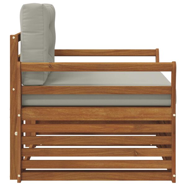 vidaXL &Uacute;ti s&oacute;fasett Solid Akas&iacute;uskei&eth; og P&oacute;lyester N&aacute;tt&uacute;rulegur