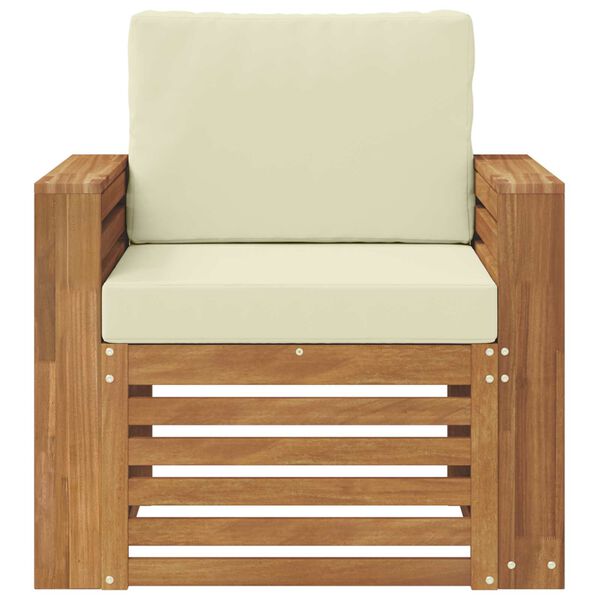 vidaXL &Uacute;ti s&oacute;fasett Solid Akas&iacute;uskei&eth; og P&oacute;lyester N&aacute;tt&uacute;rulegur