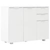 vidaXL Skenkur H&aacute;glans Hv&iacute;tur 107x35x80,5 cm