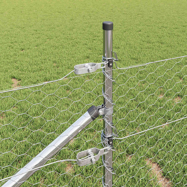 vidaXL Gir&eth;ingarp&oacute;stur Silfur 100 x 1 m (36 mm net) St&aacute;l