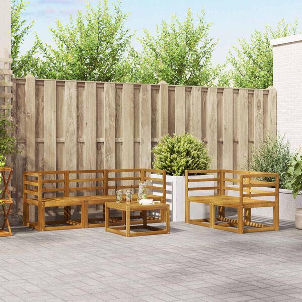 vidaXL &Uacute;ti s&oacute;fasett me&eth; p&uacute;&eth;i 6 pcs N&aacute;tt&uacute;rulegt og Krem