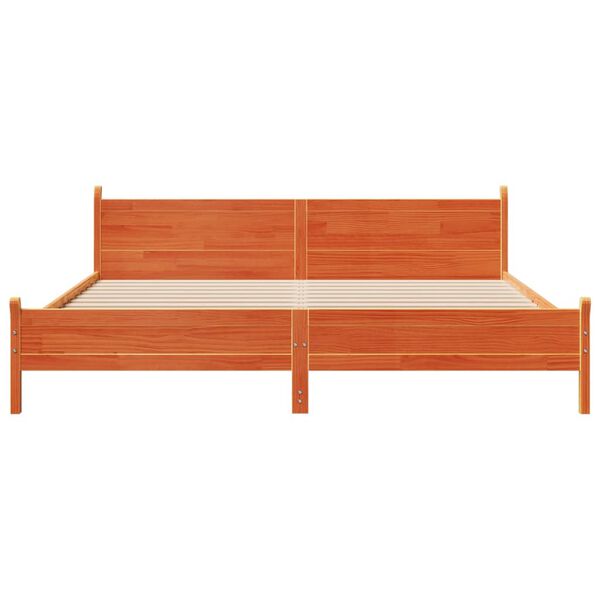 vidaXL R&uacute;mgrind &aacute;n D&yacute;nu Vaxbr&uacute;n 180x200 cm Gegnheil Fura