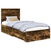 vidaXL Ramsv&iacute;k me&eth; h&ouml;fu&eth;gafl Rau&eth;-eik 90 x 190 cm Samsettur vi&eth;ur