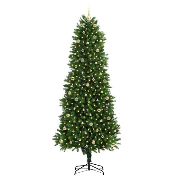 vidaXL J&oacute;latr&eacute; me&eth; 300 LED me&eth; standi Gr&aelig;nn 240 cm PE