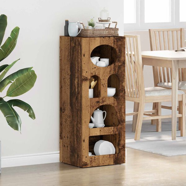 vidaXL Vi&eth;beinteyfla Gamalt timbur 40 x 35 x 100,5 cm Samsettur vi&eth;ur