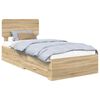 vidaXL Ramsv&iacute;k me&eth; h&ouml;fu&eth;gafl Sonoma Eik 90 x 200 cm Samsettur vi&eth;ur