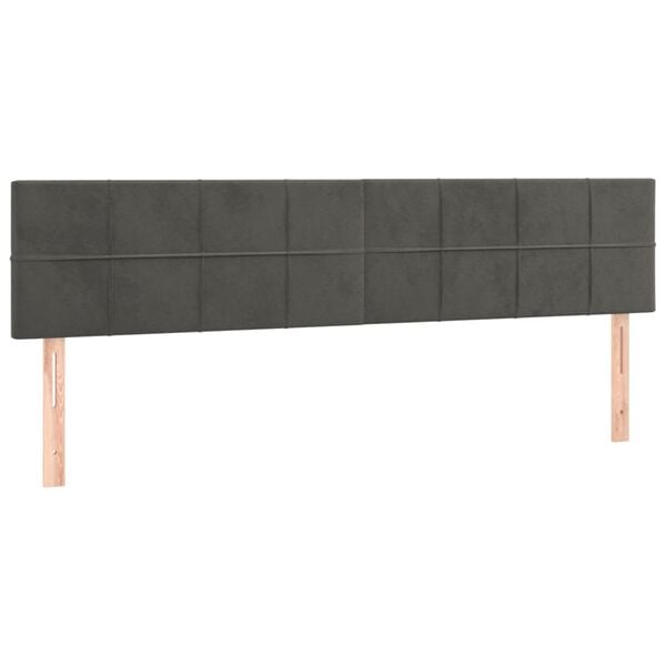 vidaXL H&ouml;fu&eth;gaflar D&ouml;kkgr&aacute;tt 200x5x78/88 cm Flauel