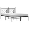 vidaXL R&uacute;mgrind &uacute;r M&aacute;lmi &aacute;n D&yacute;nu me&eth; H&ouml;f&eth;agafli Sv&ouml;rt 140x190 cm
