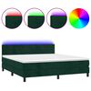 vidaXL H&oacute;lfa&eth; Springr&uacute;m me&eth; D&yacute;nu&LED D&ouml;kkgr&aelig;nt 180x200 cm Flauel
