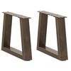 vidaXL s&oacute;fabor&eth;sf&aelig;tur V-laga 2 stk. n&aacute;tt&uacute;rulegt st&aacute;l 40x(30-31,3) cm st&aacute;l