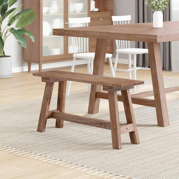 vidaXL Bekkur N&aacute;tt&uacute;rulegur 92 x 23,5 x 45,5 cm Gegnheill mah&oacute;n&iacute;vi&eth;ur