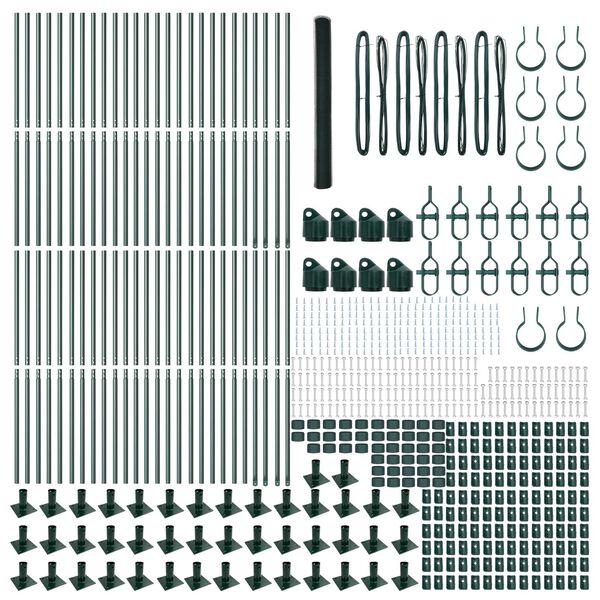 vidaXL Gir&eth;ingarp&oacute;stur Gr&aelig;nn 100 x 1,5 m (25 mm net) St&aacute;l og PVC