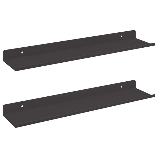 vidaXL Flj&oacute;tandi skrifbor&eth; 2 pcs Svart 40 x 8,5 x 2,5 cm St&aacute;l