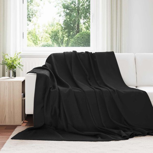 vidaXL &THORN;eppi 24 pcs Svartur 240 x 220 cm Fl&iacute;s