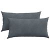 vidaXL S&oacute;fap&uacute;&eth;ar 2 pcs D&ouml;kk gr&aacute; 80 x 40 cm Korduroy efni