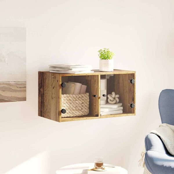 vidaXL Veggskápur Gamall viður 68 x 37 x 35 cm Samsettur viður