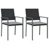 vidaXL Gar&eth;st&oacute;lar me&eth; Sessum 2 stk. Svartur 54x62,5x89 cm P&oacute;l&yacute;rattan