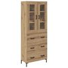 vidaXL H&aacute;bor&eth; me&eth; sk&uacute;ffu 2 pcs Artisan Eik Samsettur vi&eth;ur