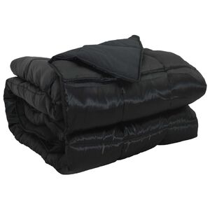 vidaXL Full &aacute;rs d&yacute;na Svartur 135 x 200 cm Sat&iacute;n og microfiber