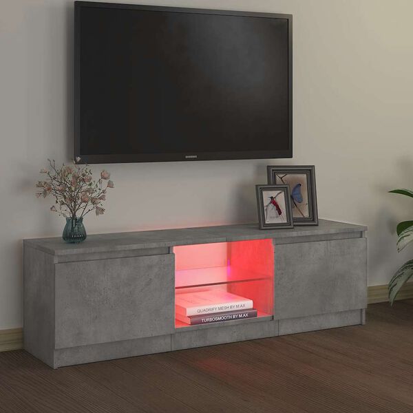 vidaXL Sj&oacute;nvarpssk&aacute;pur me&eth; LED lj&oacute;sum Steypugr&aacute;r 120x30x36 cm