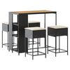 vidaXL 5 Hluta Gar&eth;barsett me&eth; Sessum P&oacute;l&yacute;rattan Svart