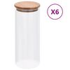 vidaXL Geymslukrukkur &uacute;r Gleri me&eth; Bambusloki 6 stk. 1000 ml